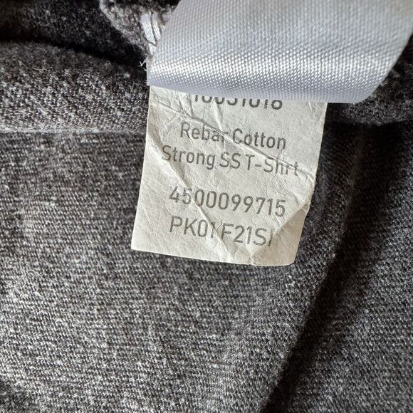 Ariat Rebar Men's Pocket Tee Crew Neck Short Sleeve Solid Cotton Gray Size 2XL - Picture 4 of 9